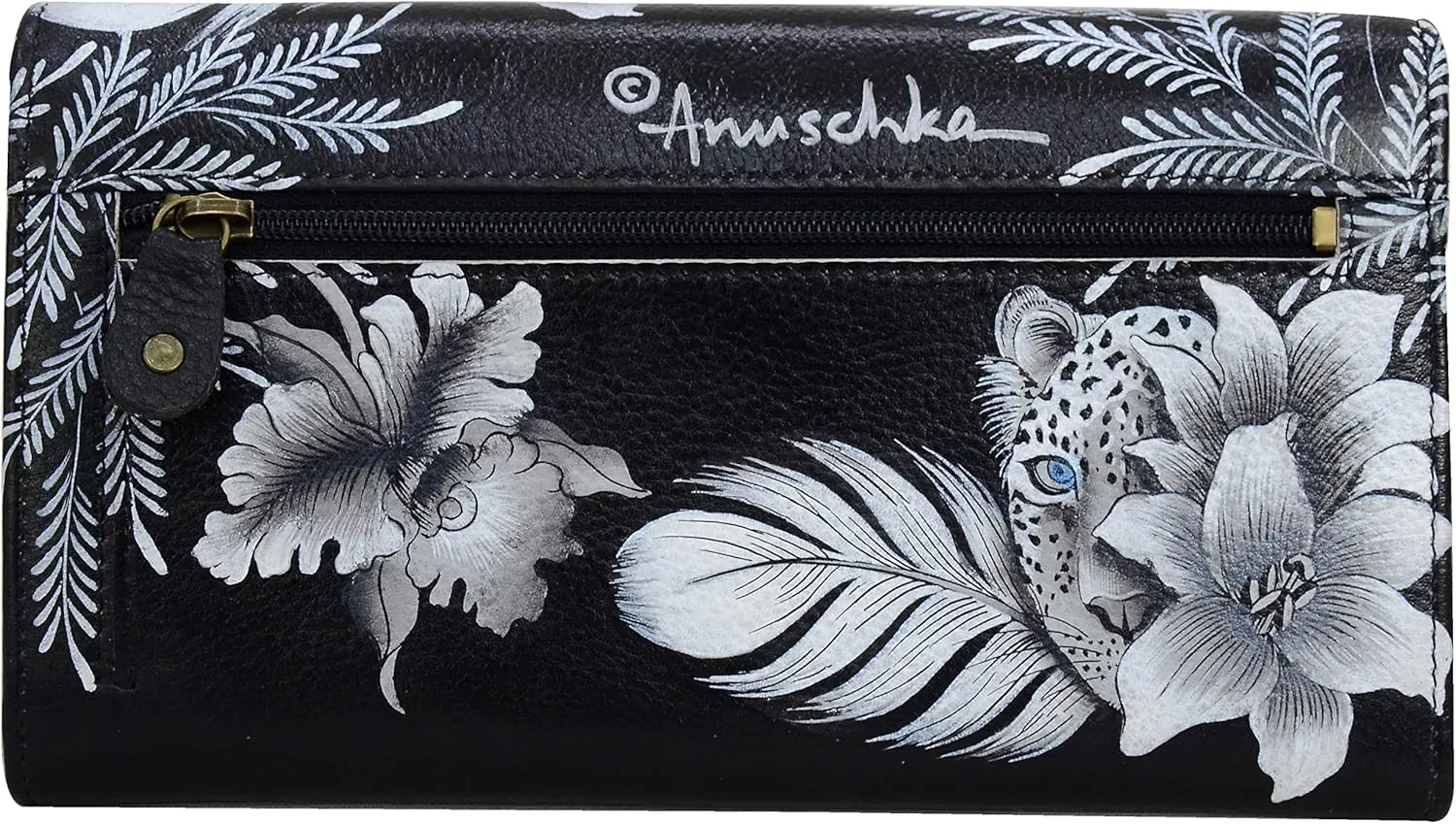 Anuschka Women’s Hand-Painted Genuine Leather RFID Blocking Accordion Flap Wallet