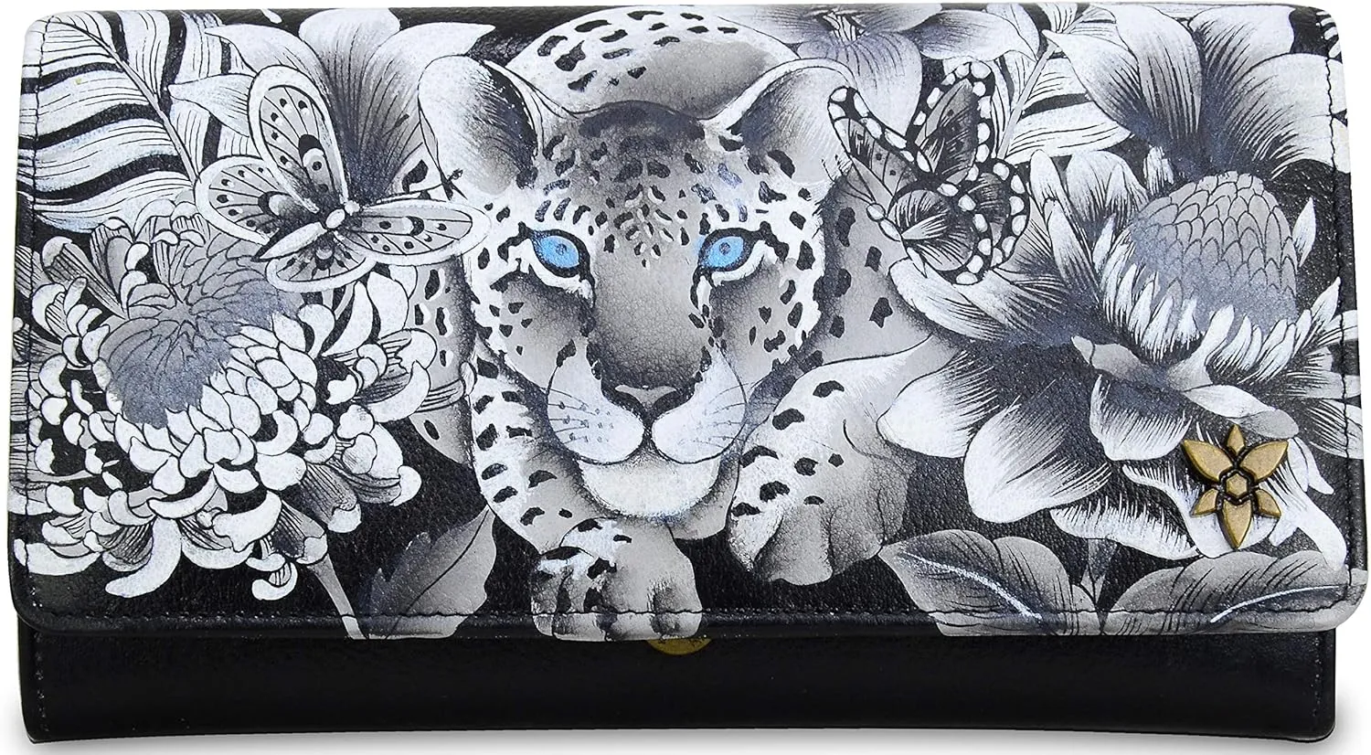 Anuschka Women’s Hand-Painted Genuine Leather RFID Blocking Accordion Flap Wallet