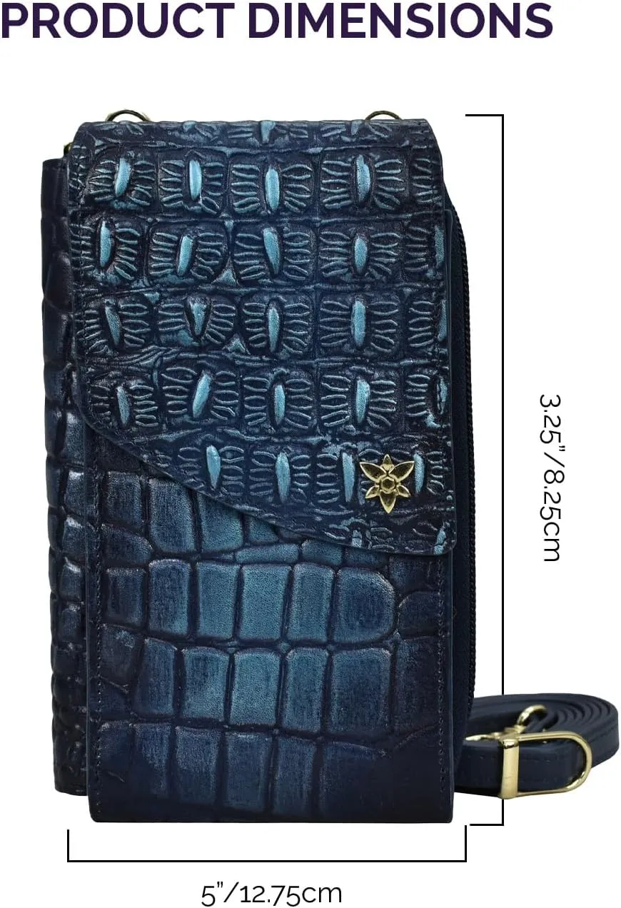 Anuschka Women's Original Hand-Painted Genuine Leather Crossbody Phone Case