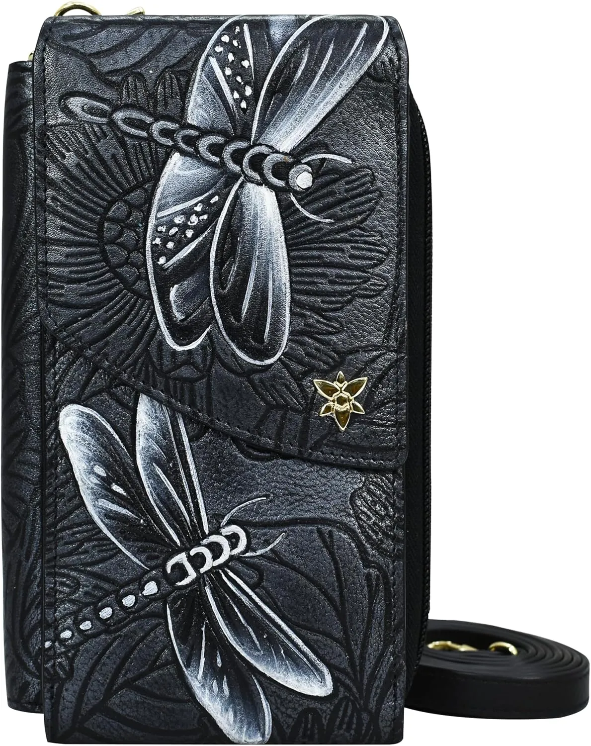 Anuschka Women's Original Hand-Painted Genuine Leather Crossbody Phone Case