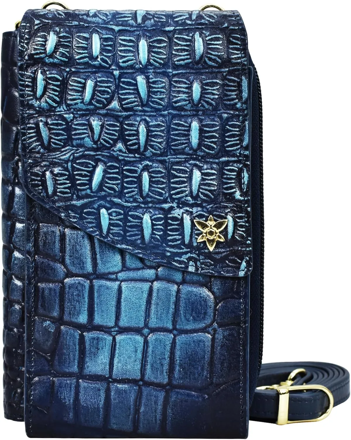 Anuschka Women's Original Hand-Painted Genuine Leather Crossbody Phone Case