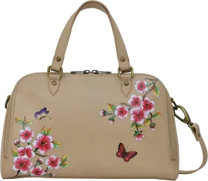 Anuschka Women's Original Hand-Painted Genuine Leather Wide Organizer Satchel