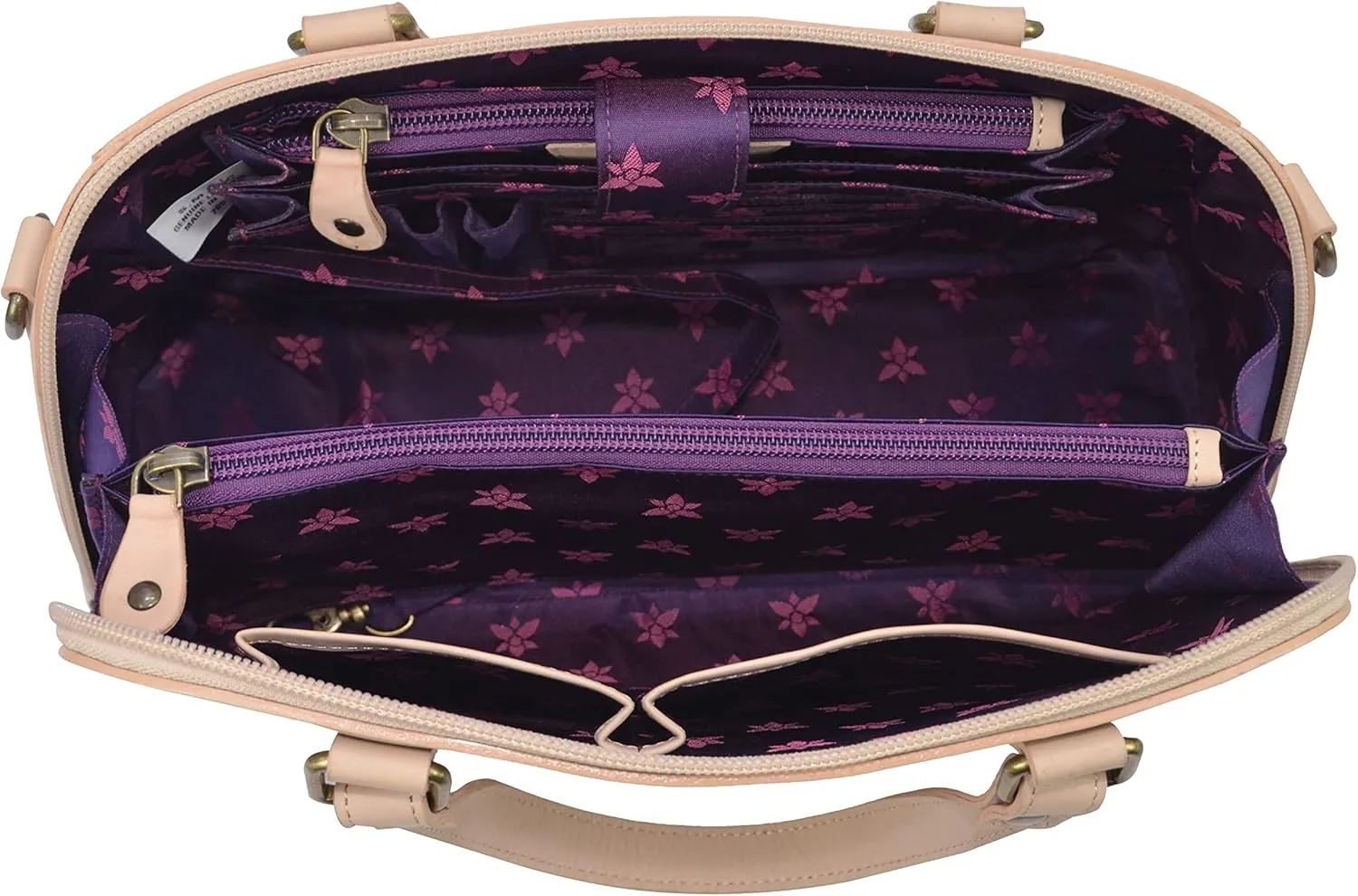 Anuschka Women's Original Hand-Painted Genuine Leather Wide Organizer Satchel