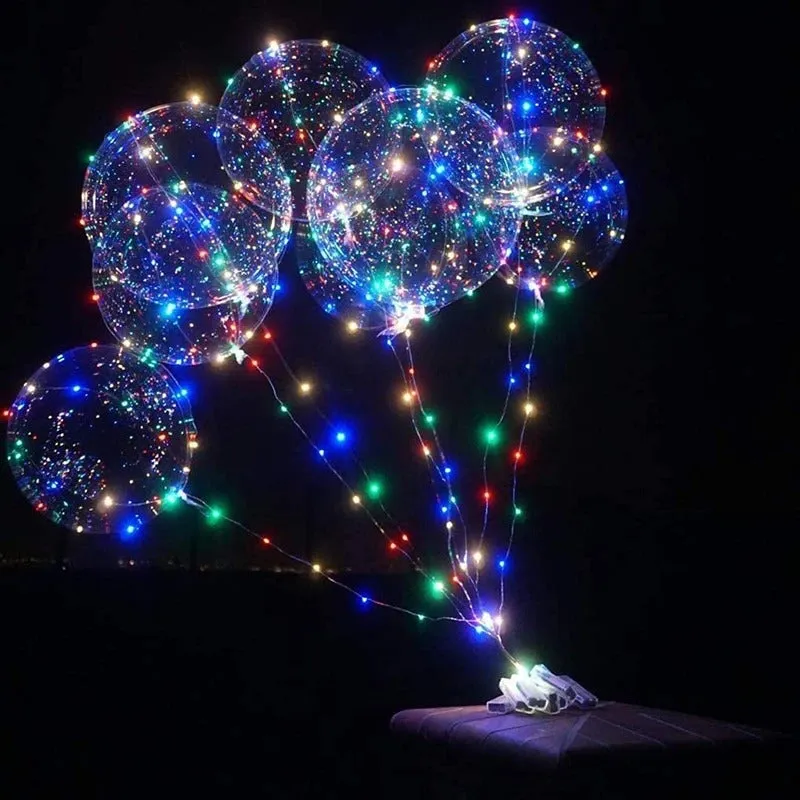 ANYPARTY Balloons 10Pcs Transparent Multicolor 3M LED String Lights Party Decor