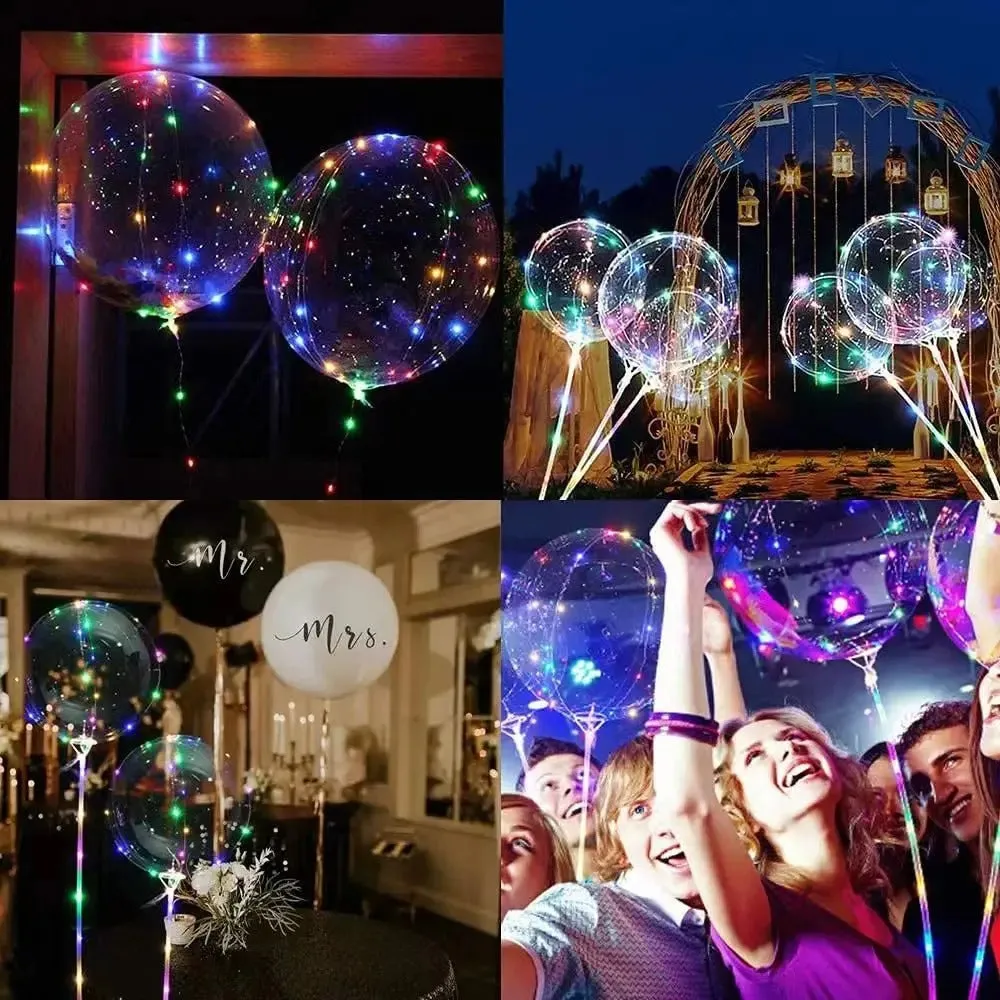 ANYPARTY Balloons 10Pcs Transparent Multicolor 3M LED String Lights Party Decor