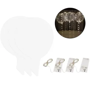 ANYPARTY Balloons 10Pcs Transparent Warm White 3M LED String Lights Party Decor