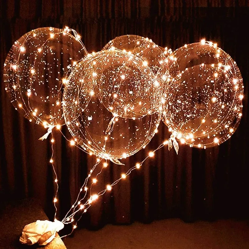 ANYPARTY Balloons 10Pcs Transparent Warm White 3M LED String Lights Party Decor