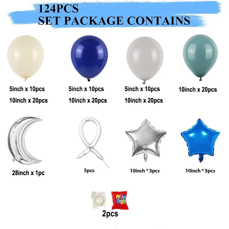 ANYPARTY Balloons 124Pcs Latex Astronaut Outer Space Theme Party Decor