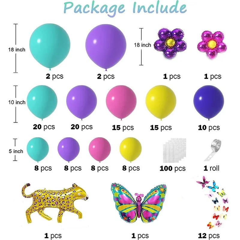 ANYPARTY Balloons 124Pcs Latex Butterfly Flower Theme Party Decor