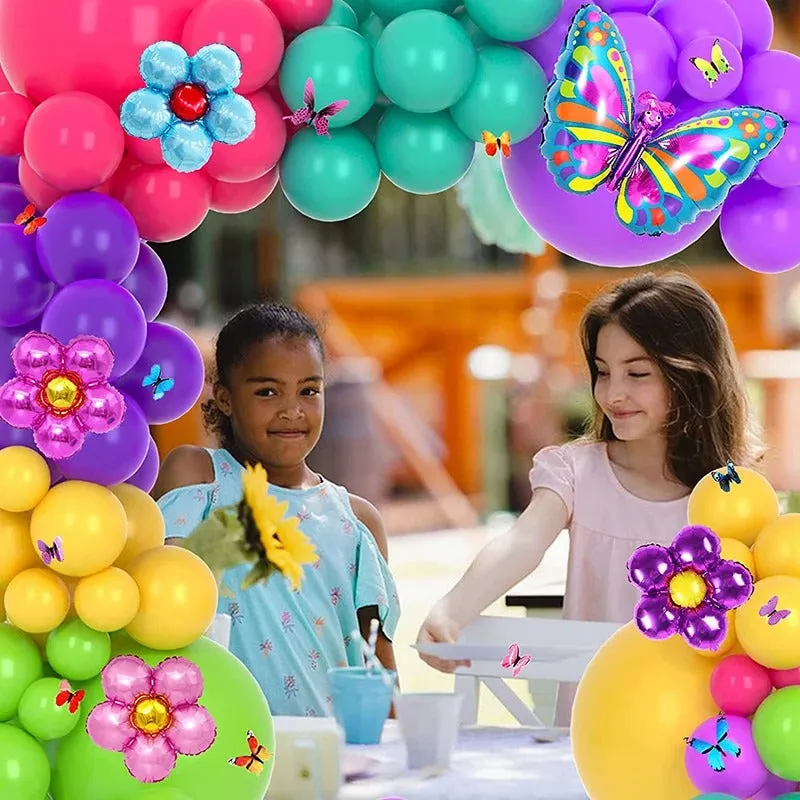 ANYPARTY Balloons 155Pcs Latex Butterfly Flower Theme Party Decor