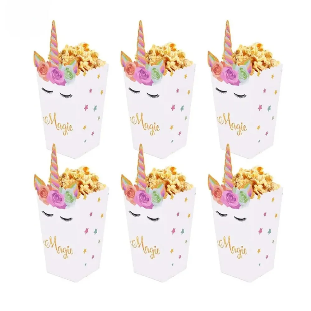 ANYPARTY Party Treat Bags White 10Pcs Box Unicorn Paper Pouches