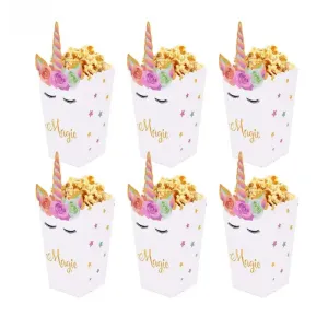 ANYPARTY Party Treat Bags White 10Pcs Box Unicorn Paper Pouches