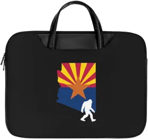 Arizona State Flag Map Bigfoot Laptop Case Slim Water Resistant Computer Bag with Handle Briefcase for Work
