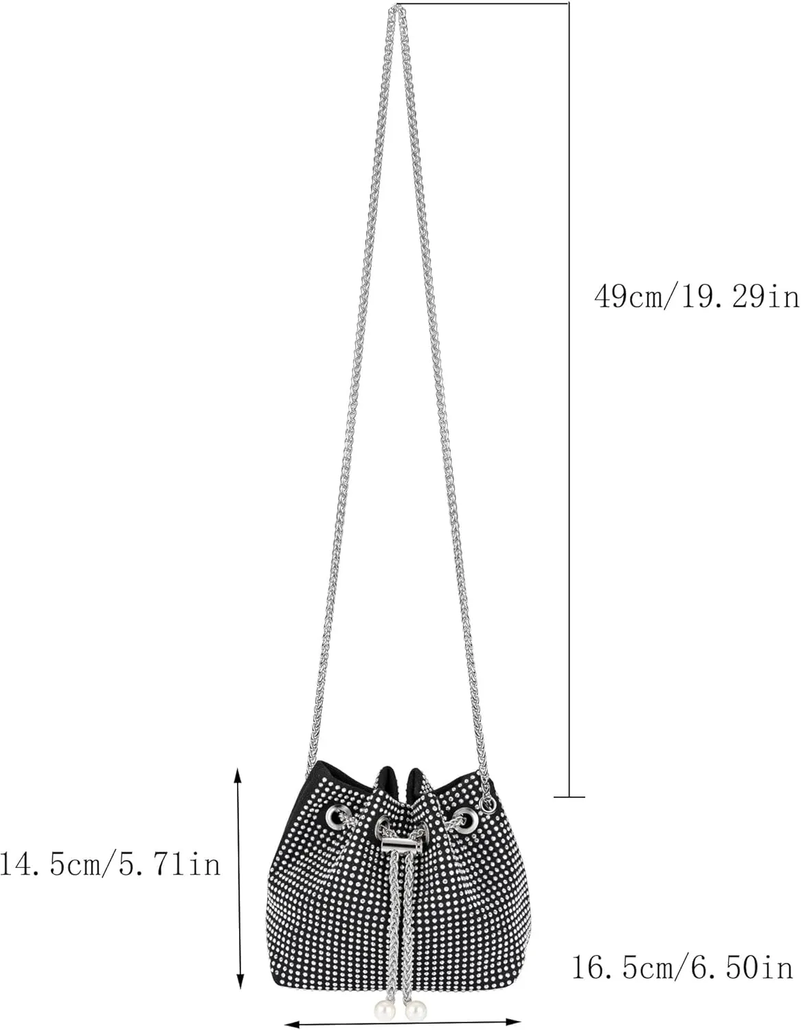 Ayliss Women Crossbody Clutch Purses Sparkly Evening Bags Drawstring Glitter Pearl Crossbody Handbag Party Prom Wedding