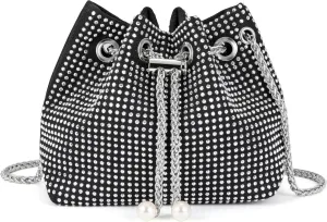 Ayliss Women Crossbody Clutch Purses Sparkly Evening Bags Drawstring Glitter Pearl Crossbody Handbag Party Prom Wedding