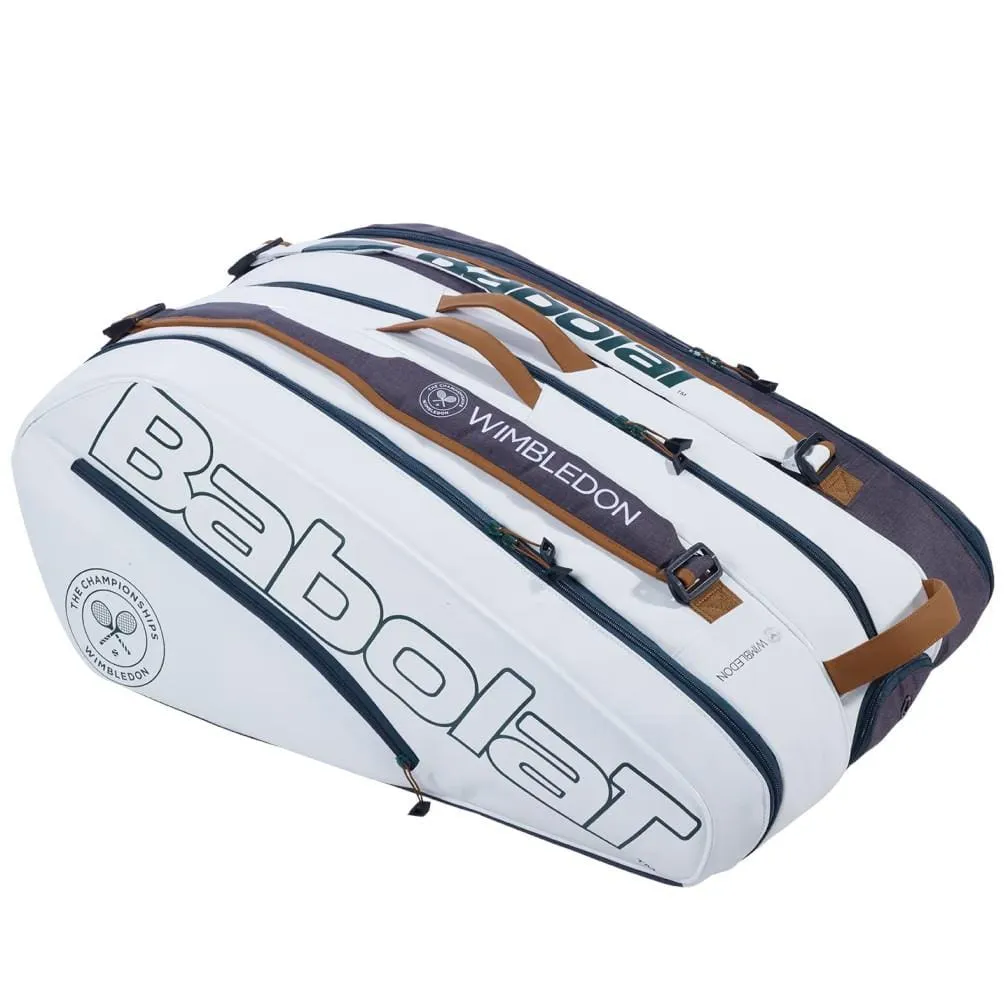 Babolat RH12 Pure Wimbledon 12 Racket Tennis Bag - White / Grey