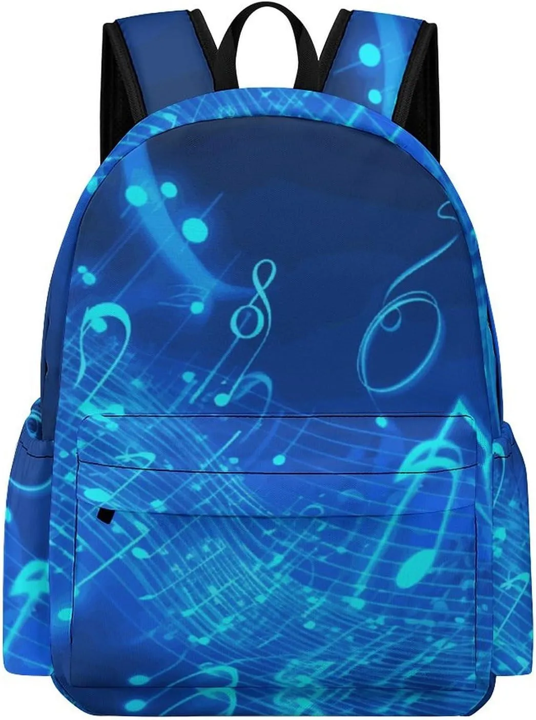 Backpack for Men Women Daypack Waterproof Blue Musical Notes Computer Bag Business Work Bag for Travel, 42x30x15cm