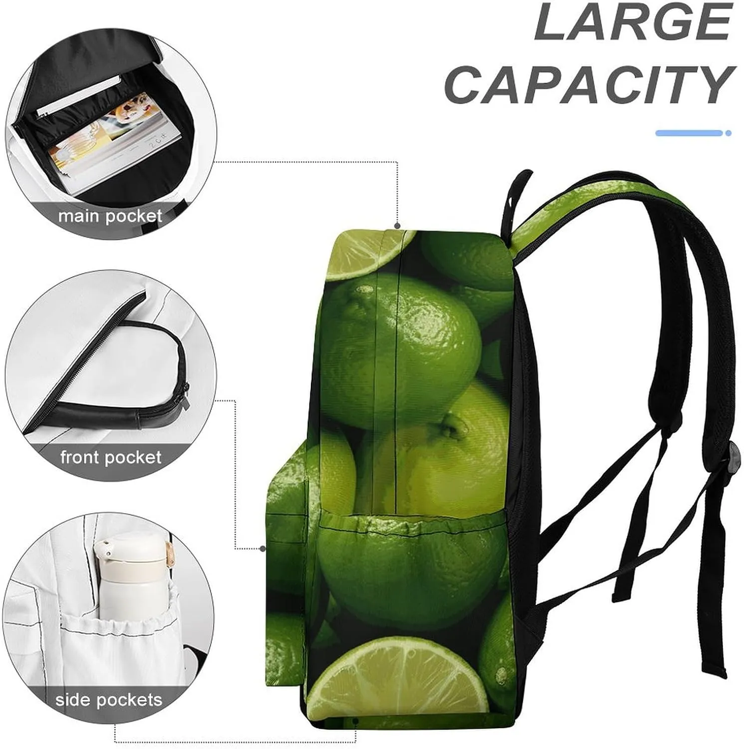 Backpack for Men Women Daypack Waterproof Fresh Green Lime Computer Bag Business Work Bag for Travel