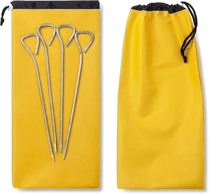 Bag Camping Tent Stakes Heavy Duty Yellow Nylon Sack Waterproof Pocket Ditty Camp Accesorries Storage Peg Bag