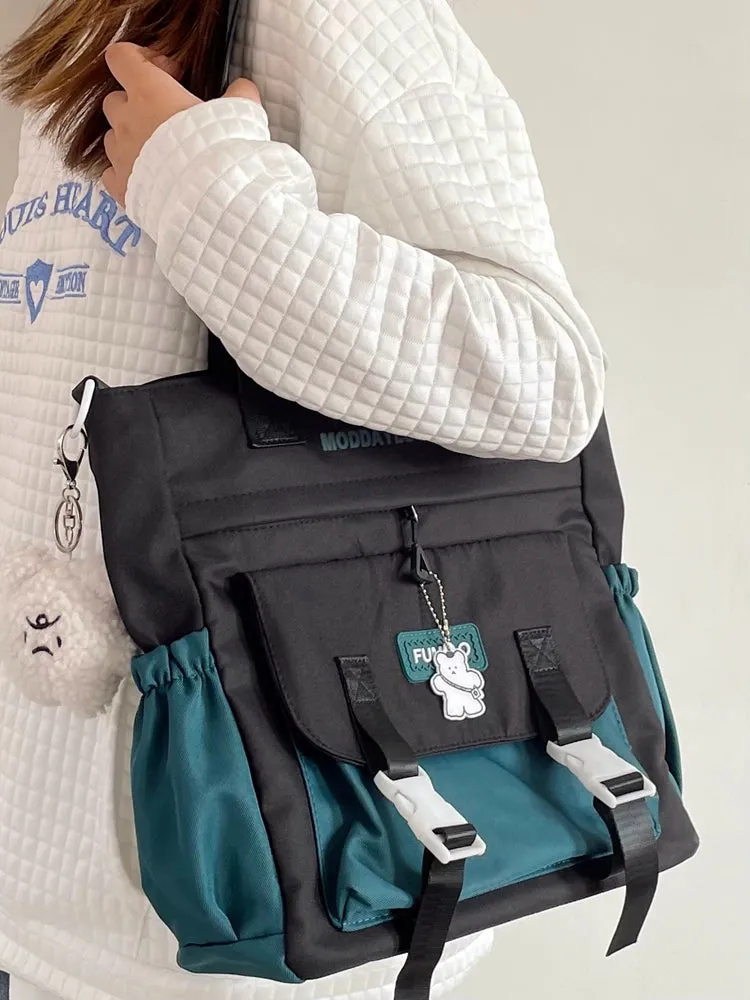 Bag Female College Student Shoulder Bag Casual Canvas Tuition Bag