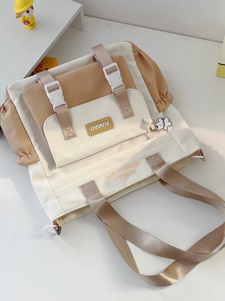Bag Female College Student Shoulder Bag Casual Canvas Tuition Bag