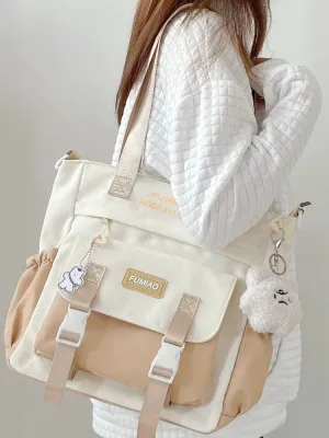 Bag Female College Student Shoulder Bag Casual Canvas Tuition Bag