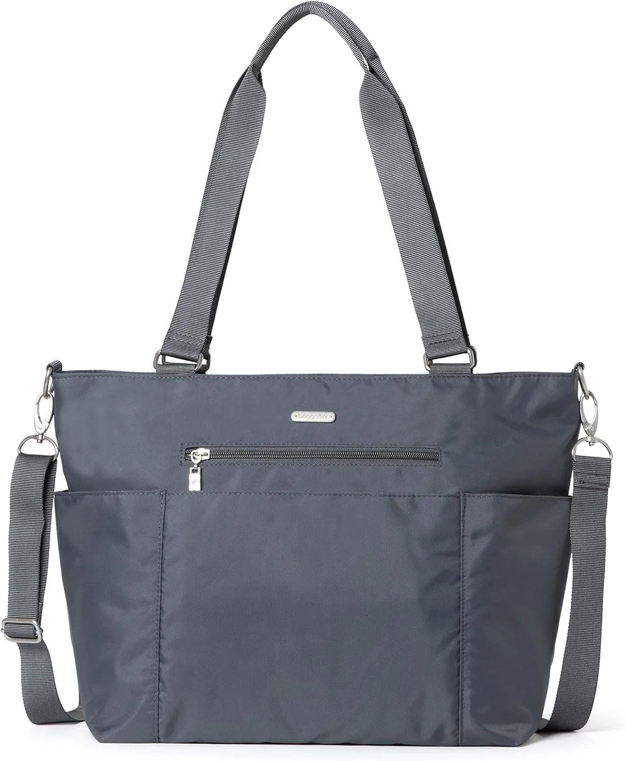 Baggallini Essential Laptop Tote - Work Tote Bag with Laptop Sleeve - Lightweight Travel Crossbody Shoulder Bag for Women
