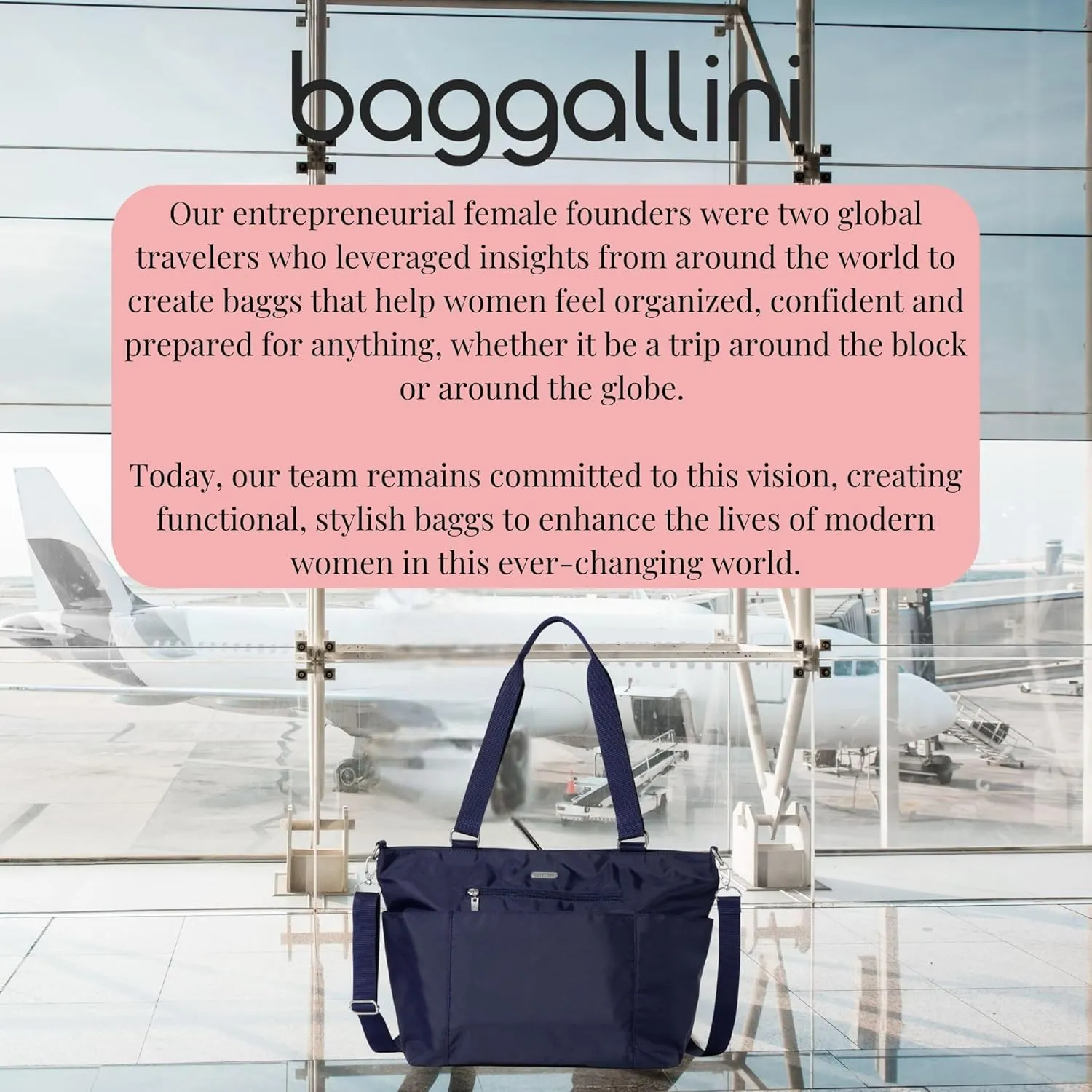 Baggallini Essential Laptop Tote - Work Tote Bag with Laptop Sleeve - Lightweight Travel Crossbody Shoulder Bag for Women