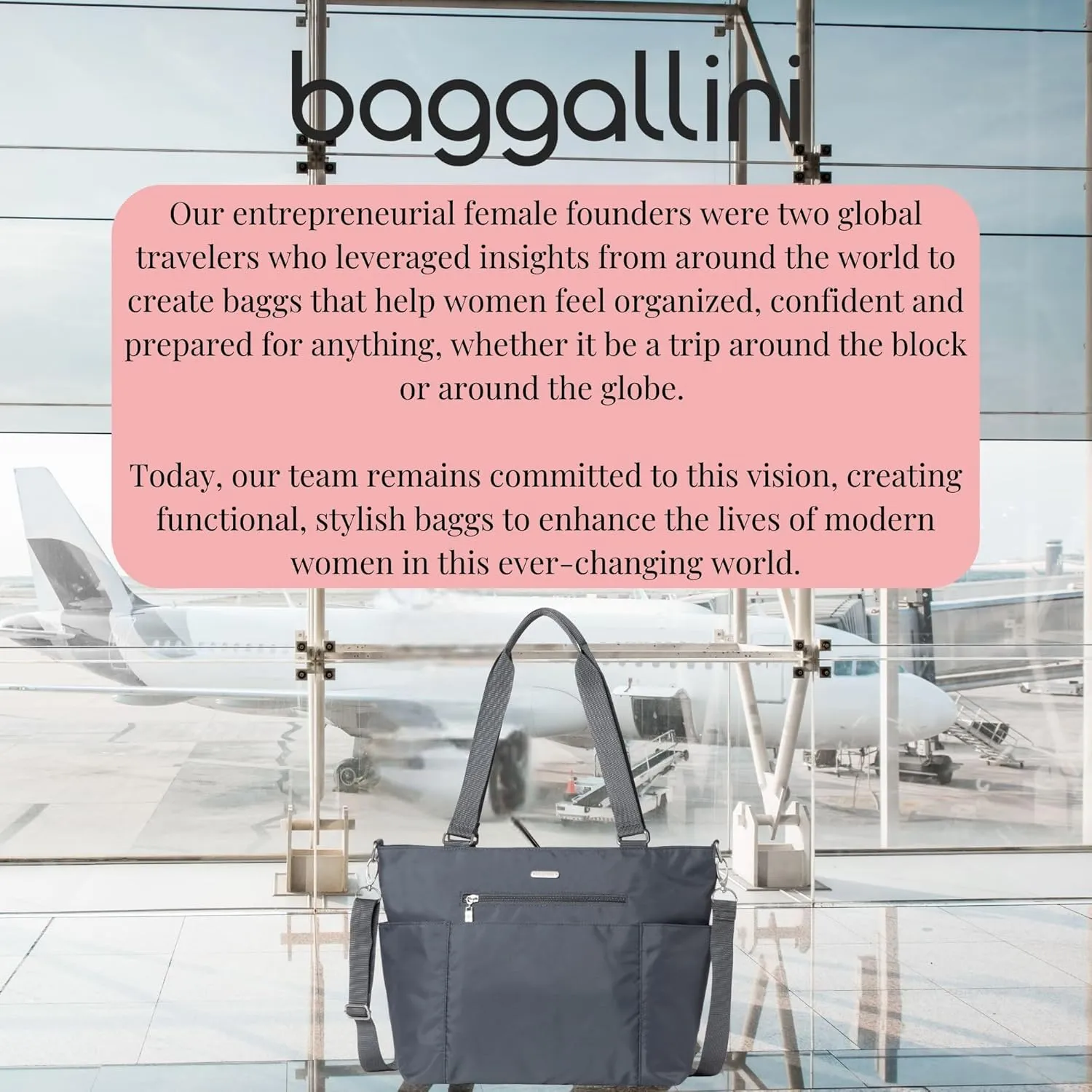 Baggallini Essential Laptop Tote - Work Tote Bag with Laptop Sleeve - Lightweight Travel Crossbody Shoulder Bag for Women