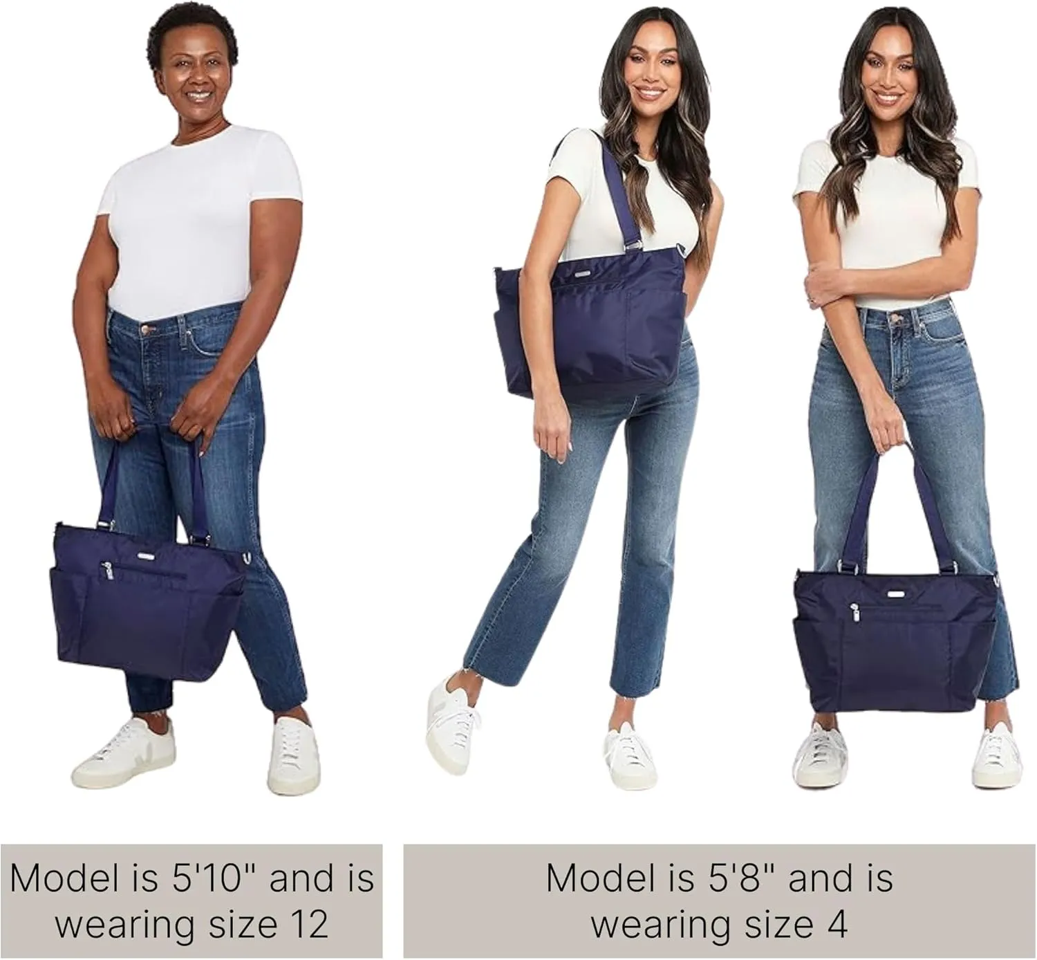 Baggallini Essential Laptop Tote - Work Tote Bag with Laptop Sleeve - Lightweight Travel Crossbody Shoulder Bag for Women