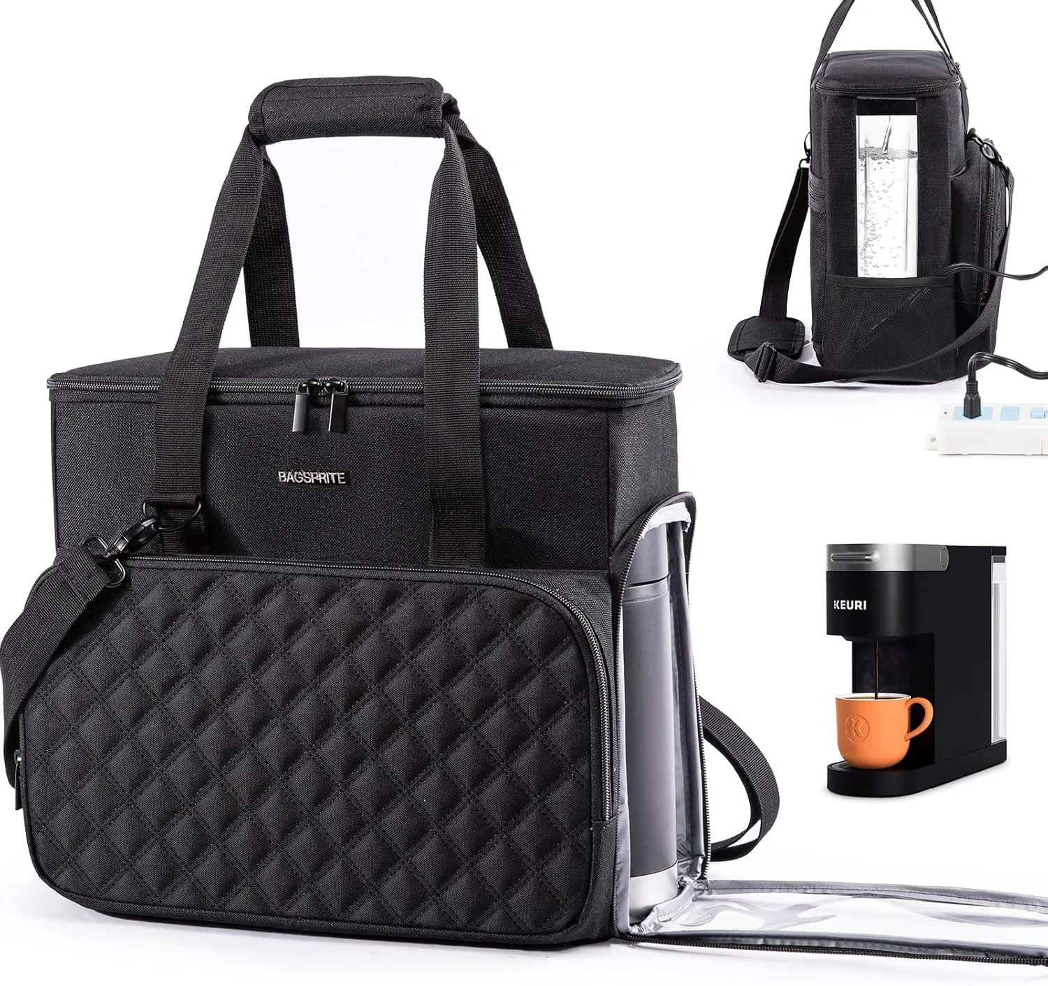 BAGSPRITE Coffee Maker Travel Bag For Keurig K-Slim, Keurig Coffee Maker, Single Serve Coffee Brewer Carrying Case