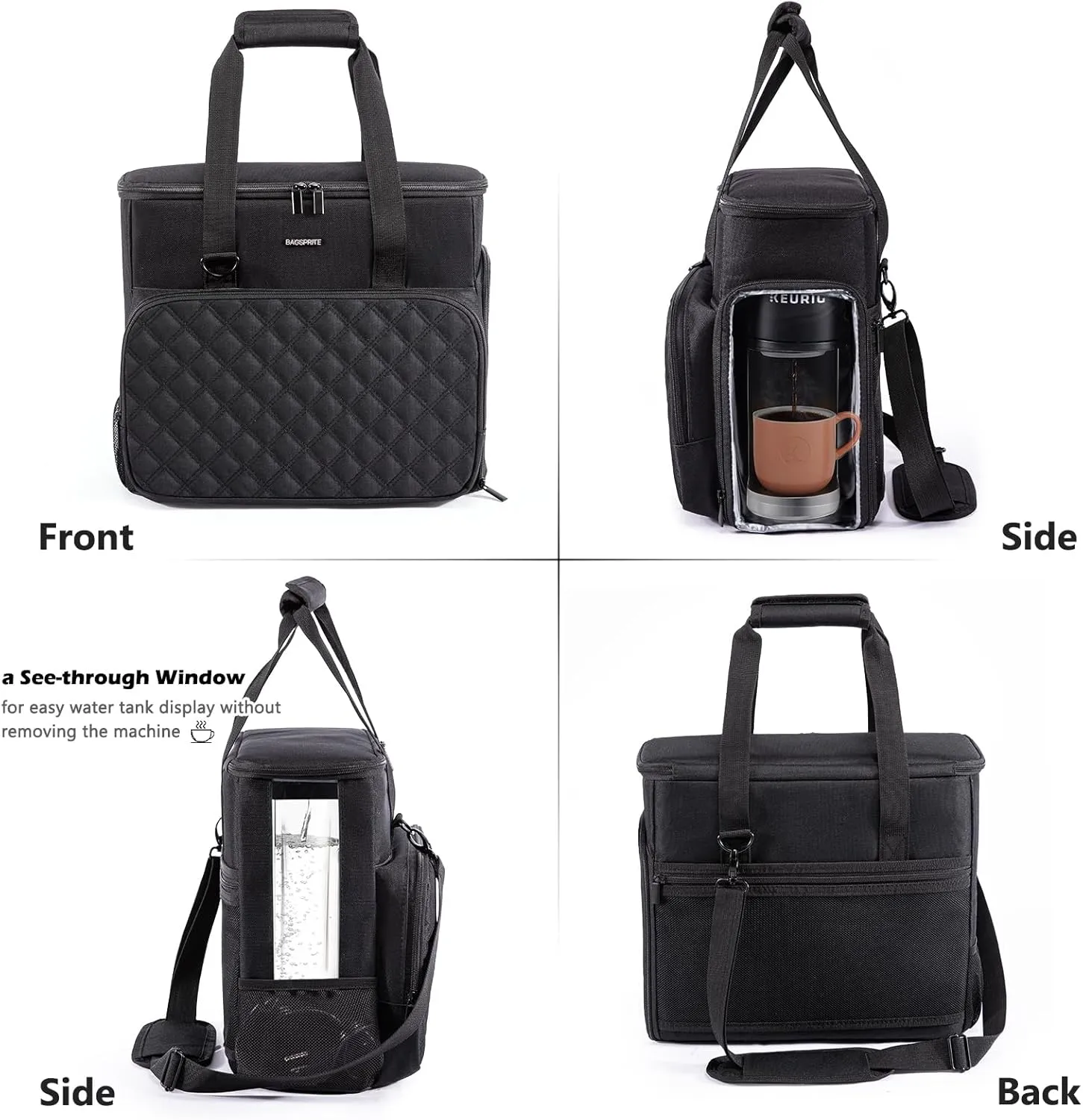 BAGSPRITE Coffee Maker Travel Bag For Keurig K-Slim, Keurig Coffee Maker, Single Serve Coffee Brewer Carrying Case