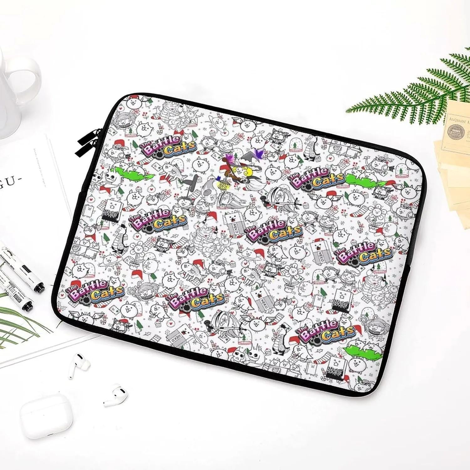 Battle-Cats Slim Laptop Bag - Lightweight And Water-Resistant Carrying Case with Handle