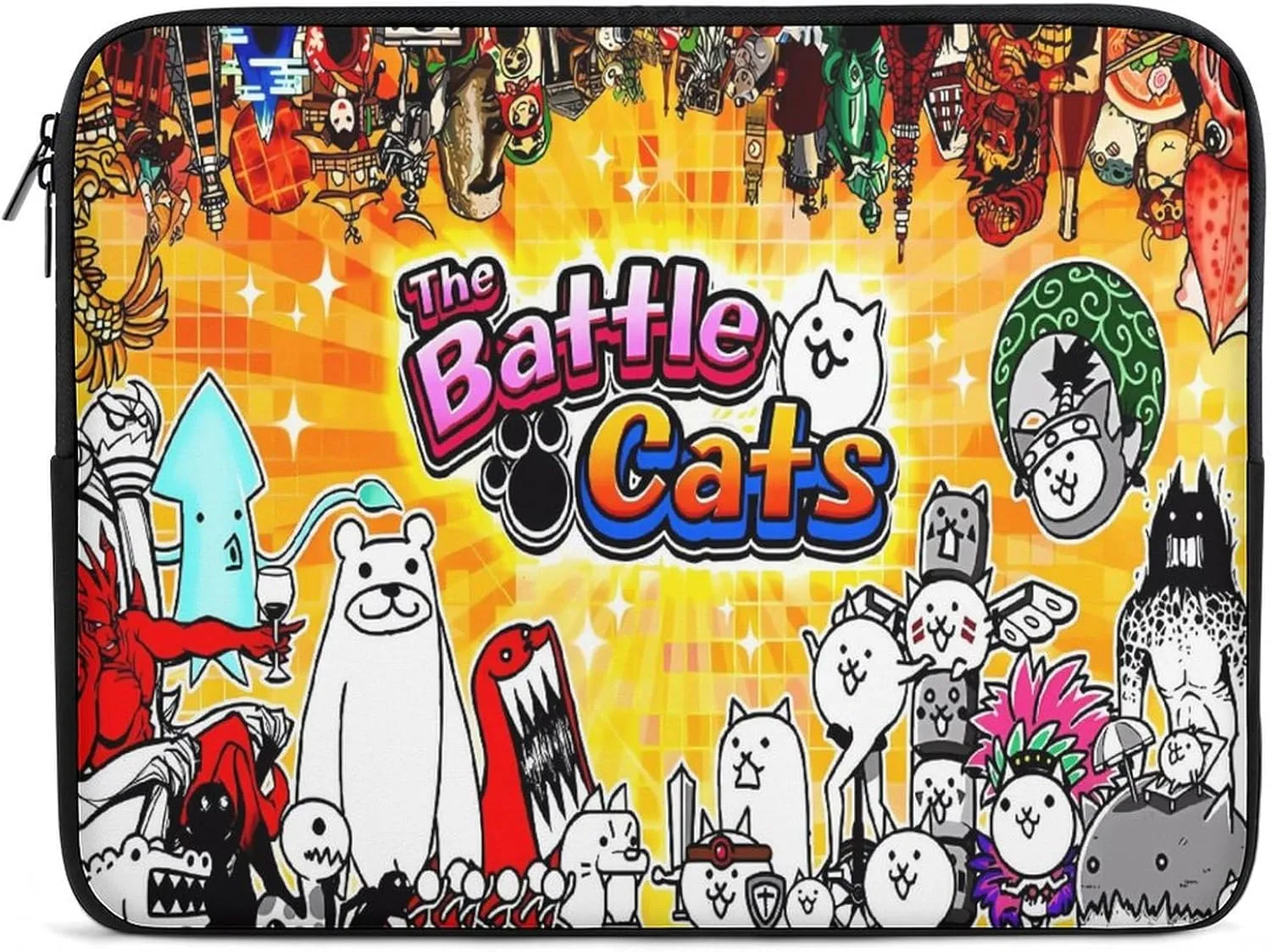 Battle-Cats Slim Laptop Bag - Lightweight And Water-Resistant Carrying Case with Handle