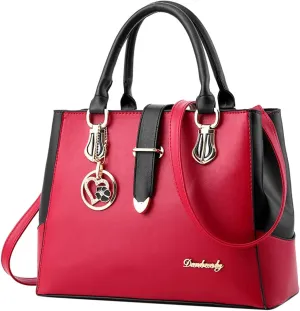 Beach Tote Bag 4 Packet Leather Solid Color Handbags Shoulder Bags Crossbody Hobo Bags Card Purse Work Travel Essential J