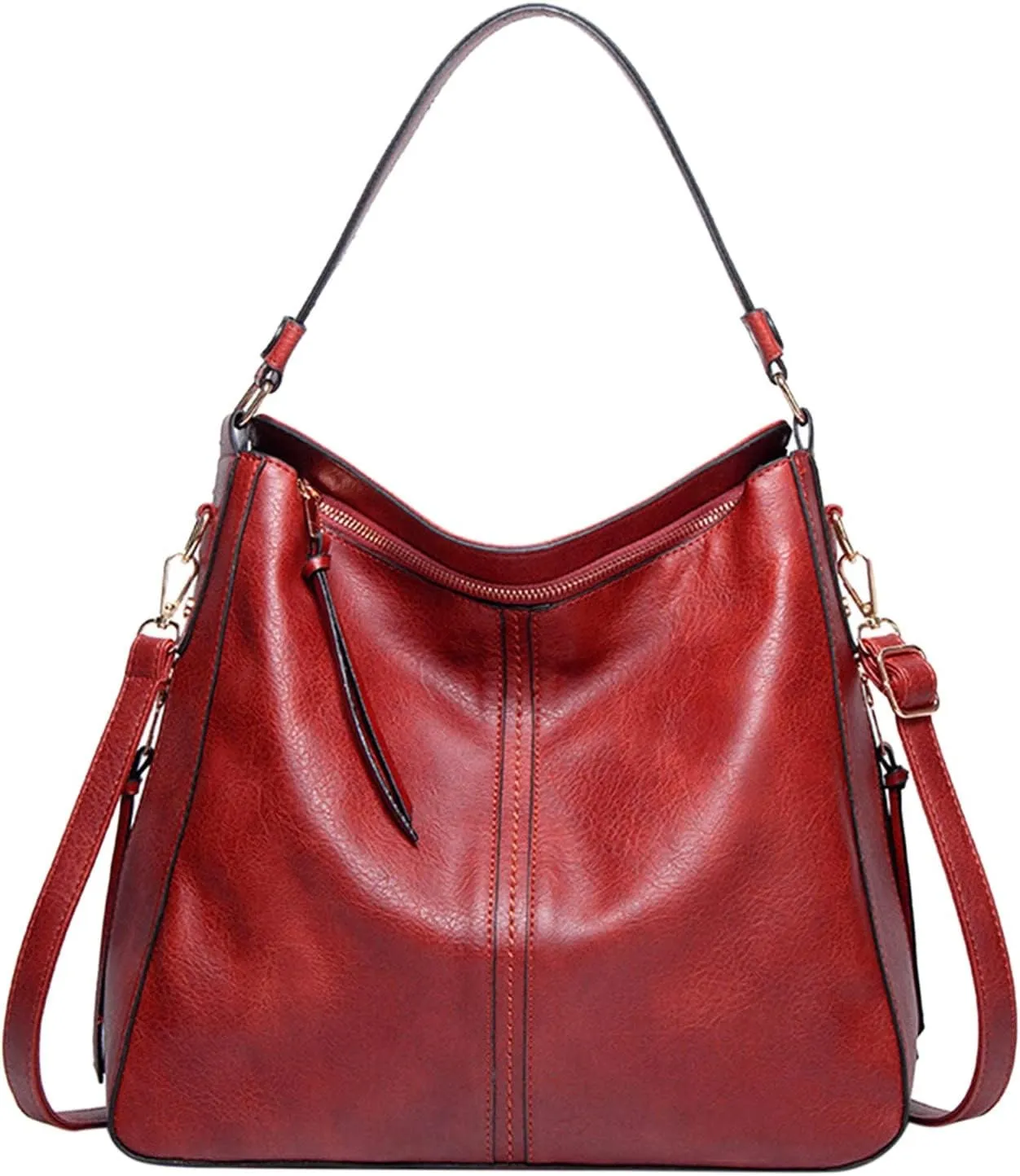 Beach Tote Bag 4 Packet Solid Color Leather Handbags Shoulder Bags Crossbody Hobo Bags Card Purse Work Travel Essential L