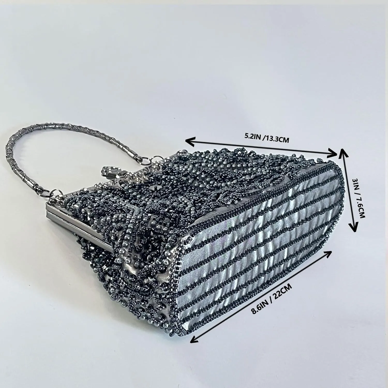 Beaded Purse Bags and Clutch- Evening Bags Wedding Women's Elegant and Stylish Handbag Collection- (black)