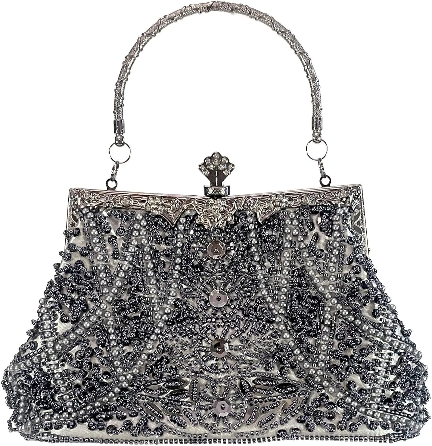 Beaded Purse Bags and Clutch- Evening Bags Wedding Women's Elegant and Stylish Handbag Collection- (black)