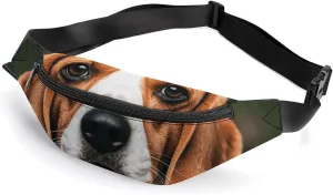 Beagle Dog Belt Bag with Adjustable Strap, Lightweight Travel Crossbody Bags, Hands-Free Mini Fanny Packs in Running Gym