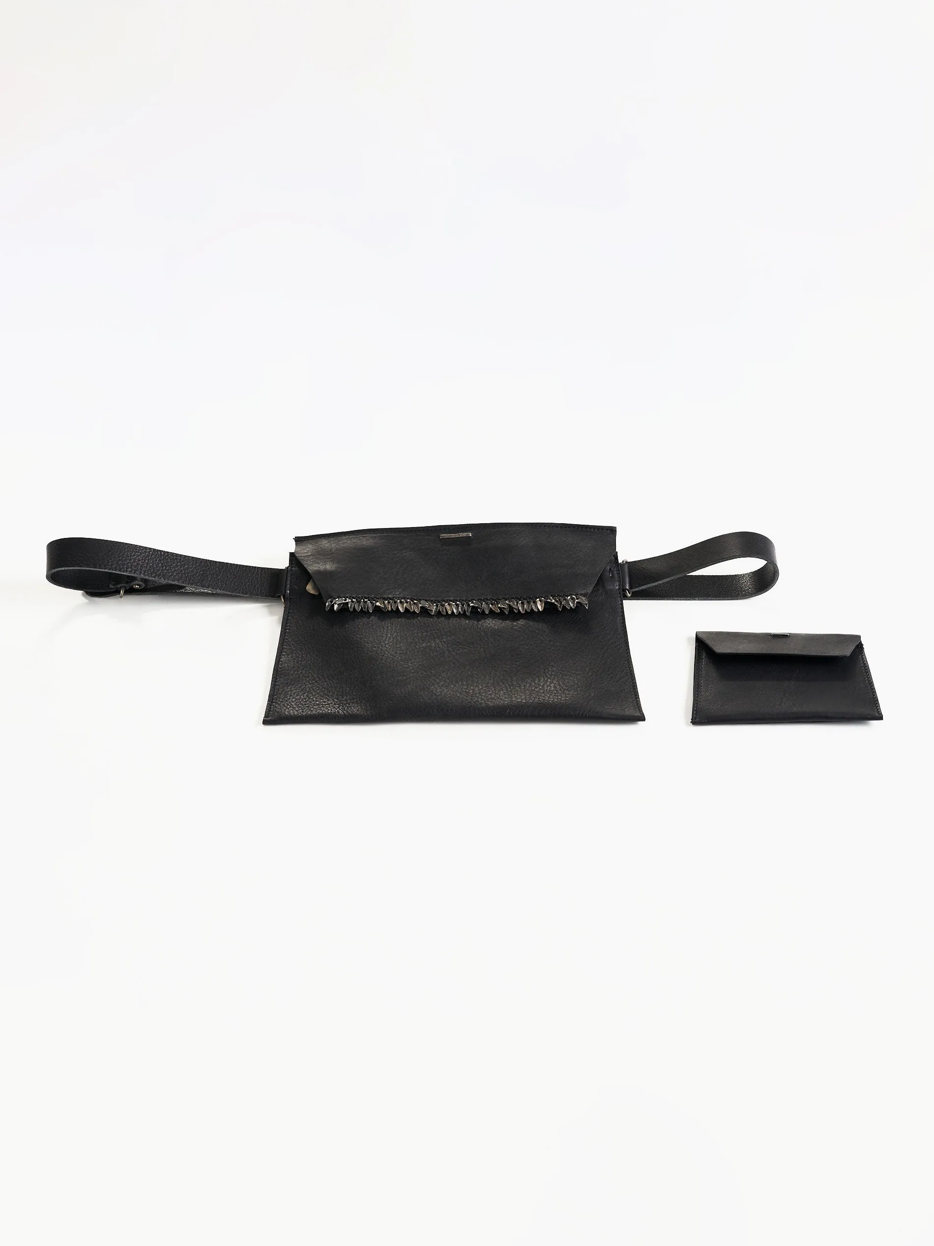 Belt Bag with Silver Leaves