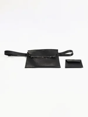 Belt Bag with Silver Leaves