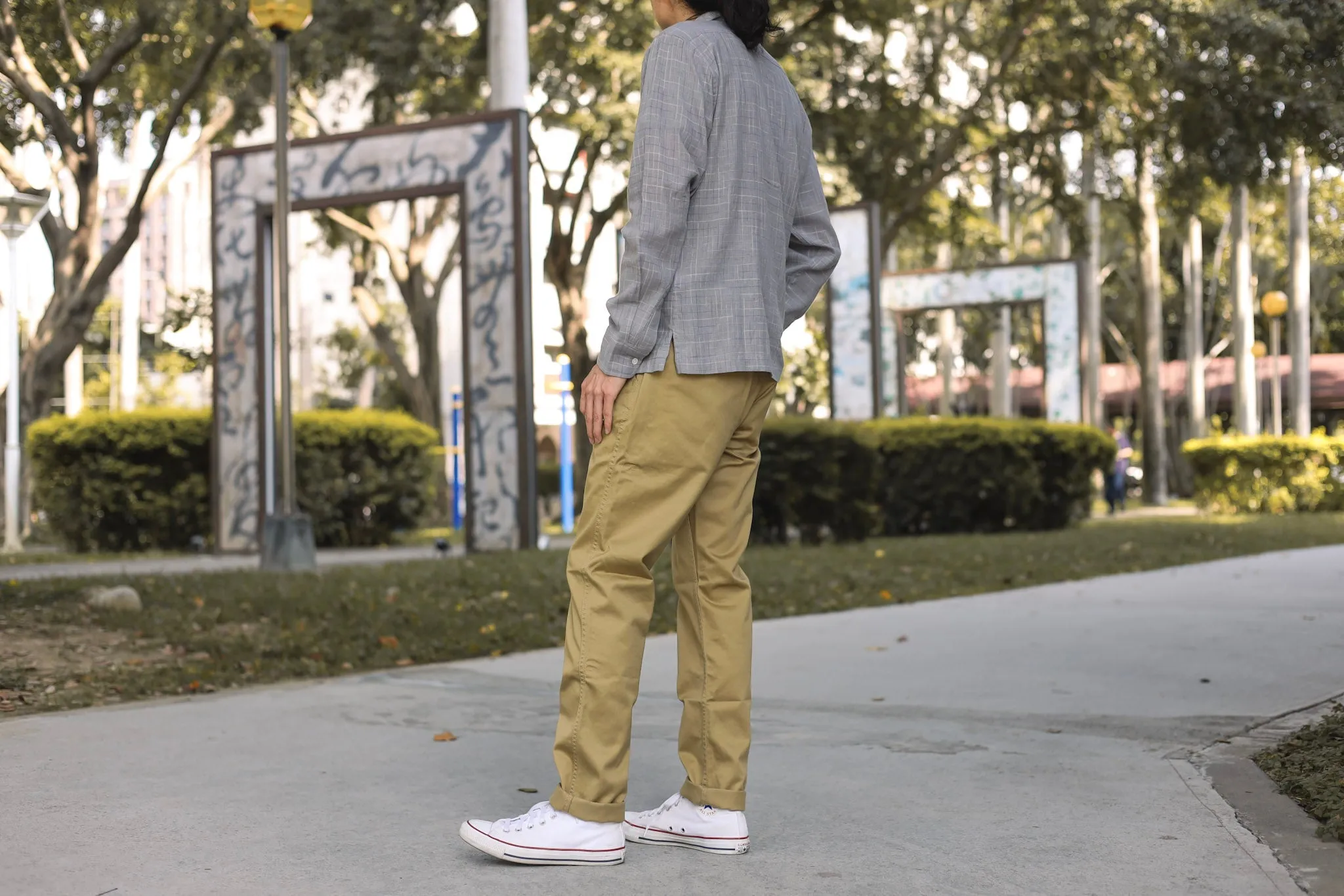 【Benzak Denim Developers】BC-04 RELAXED CHINO 8.5 oz. aged bronze brown sateen twill / 寬鬆錐形 古銅卡其色 薄款軍用沙丁布