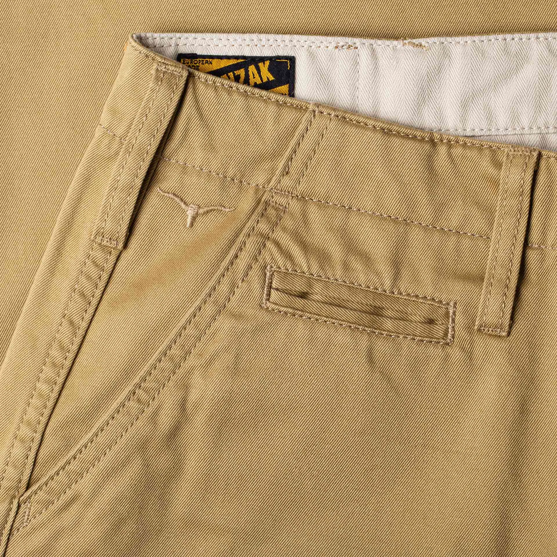 【Benzak Denim Developers】BC-04 RELAXED CHINO 8.5 oz. aged bronze brown sateen twill / 寬鬆錐形 古銅卡其色 薄款軍用沙丁布
