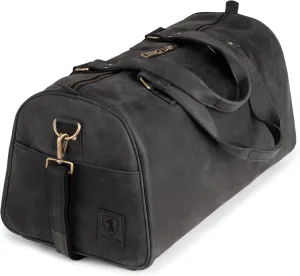 Berliner Bags Vintage Genuine Leather Duffle Bag Oslo for Travel or the Gym, Weekender, Travel Bag, Overnight Bag for Men and Women - Dark Grey