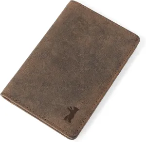 BERLINER BAGS Vintage Genuine Leather Slim Wallet Porto, Card Holder, Bifold Small Wallet, RFID Protected Wallet for Men and Women - Brown