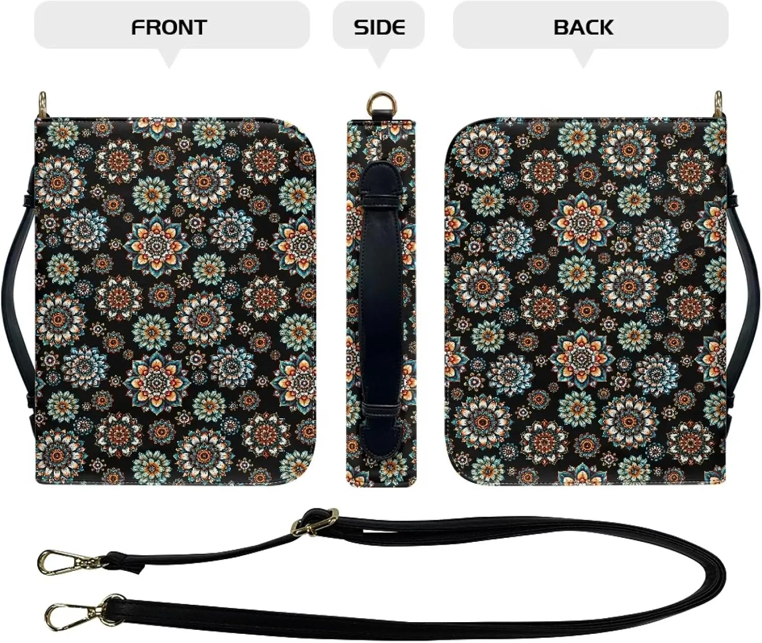 Bible Cover for Women Men Waterproof Crossbody Bag with Handle Tote Bag for Pens, Highlighters M-2XL