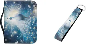 Bible Cover for Women PU Leather Bible Carrying Case Bible Study Supplies Bag Bible Case Key Chain 2 Pcs Set