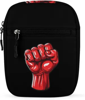 Big Red Raised Fist Salute of Unity Solidarity Resistance Small Crossbody Bags Mini Shoulder Bag Travel Messenger Bag for Men Women