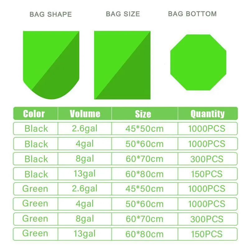 Biodegradable Bin Liners 4Sizes 2Colours Garbage Bags