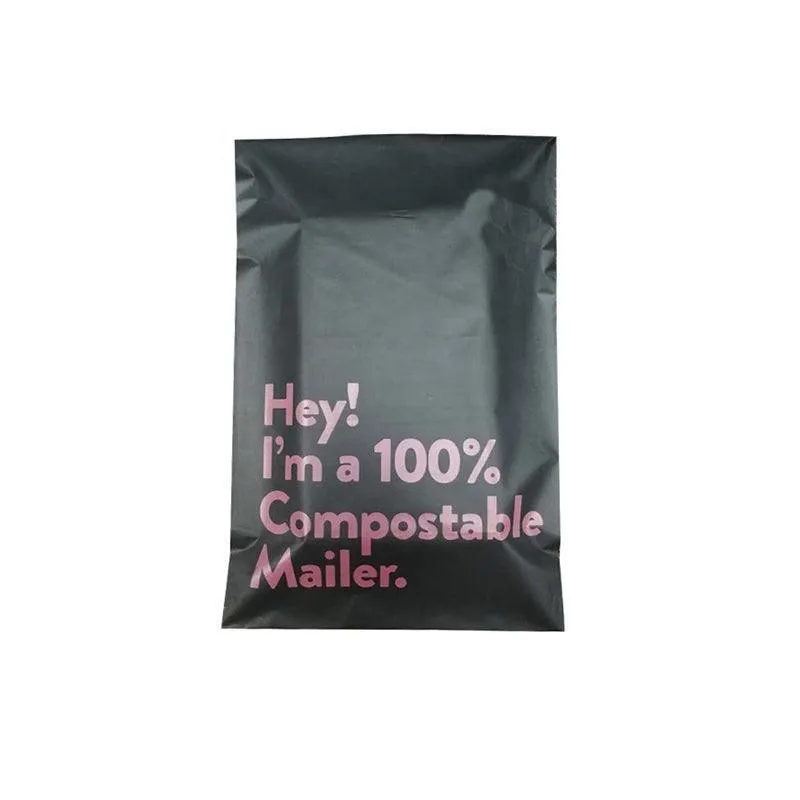 Biodegradable Mailer Bags 50PCS 5Sizes Black Plastic Mailing